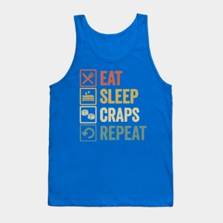 Funny eat sleep craps repeat retro Tank Top